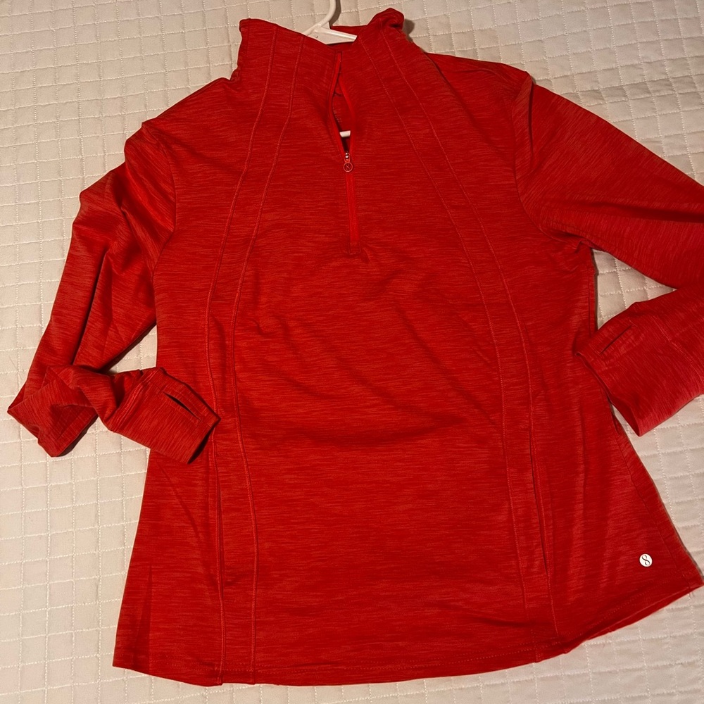 Layer 8 Women's Vibrant Red Half-Zip Sweatshirt
